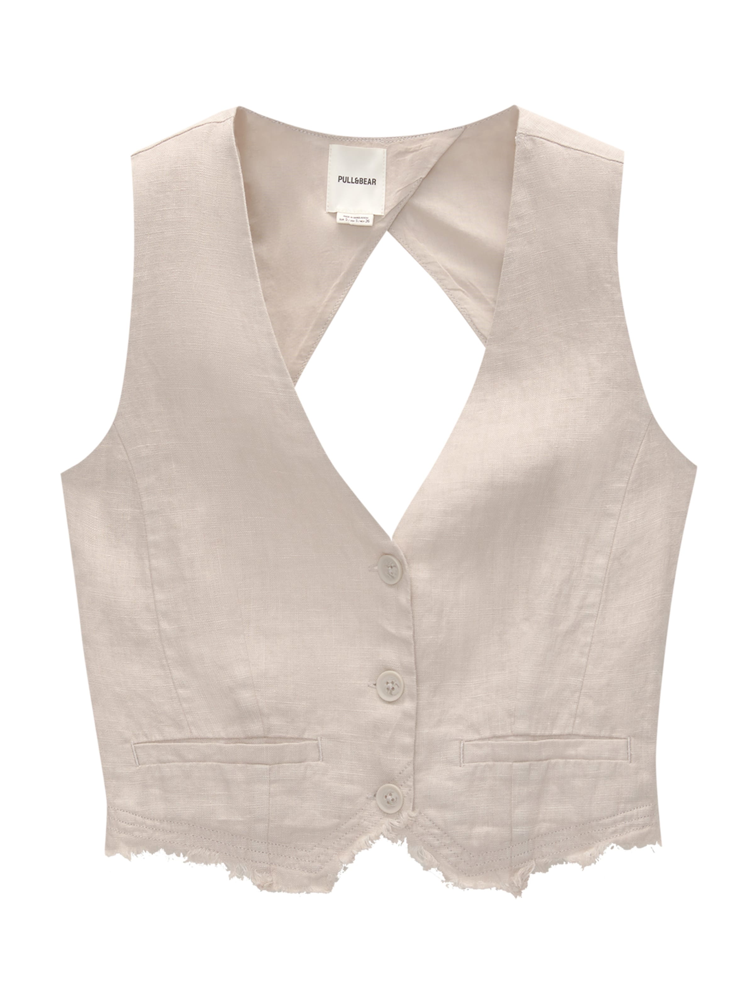 Pull&amp;Bear Vest in Beige: front