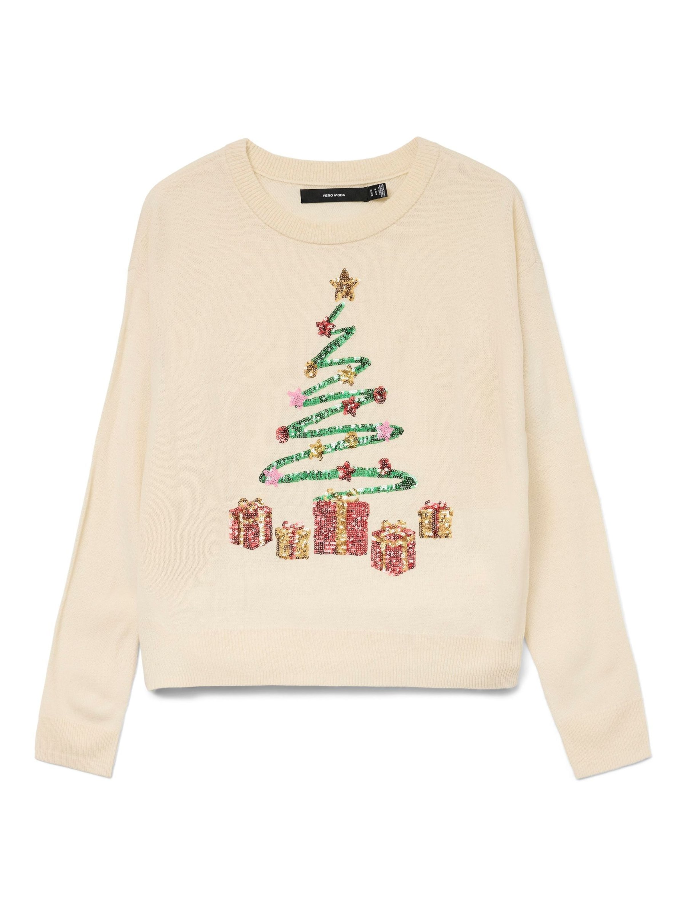 Vero Moda Curve - Jersey 'VMCGlitter' en blanco: frente