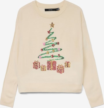 Vero Moda Curve Pullover 'VMCGlitter' in Weiß: Vorderseite