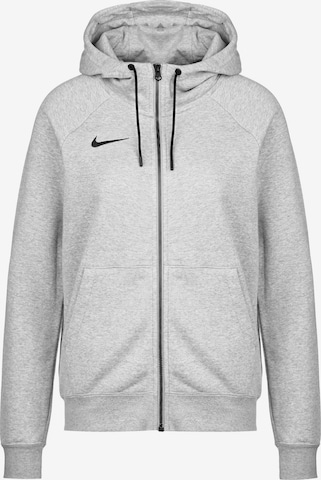 NIKE Athletic Zip-Up Hoodie in Grey: front