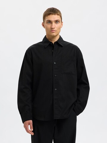 SELECTED HOMME Regular fit Overhemd in Zwart: voorkant