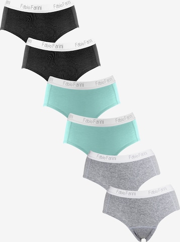 Fabio Farini Slip 'Damen-Slips mit frecher weißer Spitze' in Grau: Vorderseite