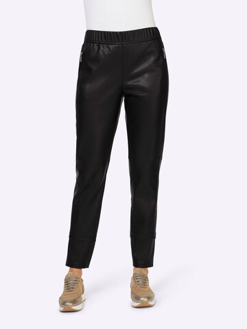 Regular Pantalon heine en noir : devant