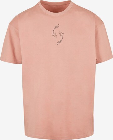 Merchcode T-Shirt 'Spring -  Yin & Jang Fish' in Orange: predná strana