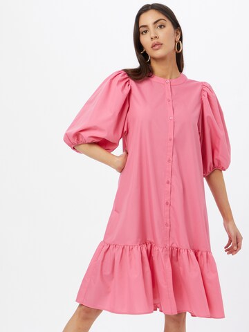 Gina Tricot Shirt Dress 'Slogan' in Pink: front