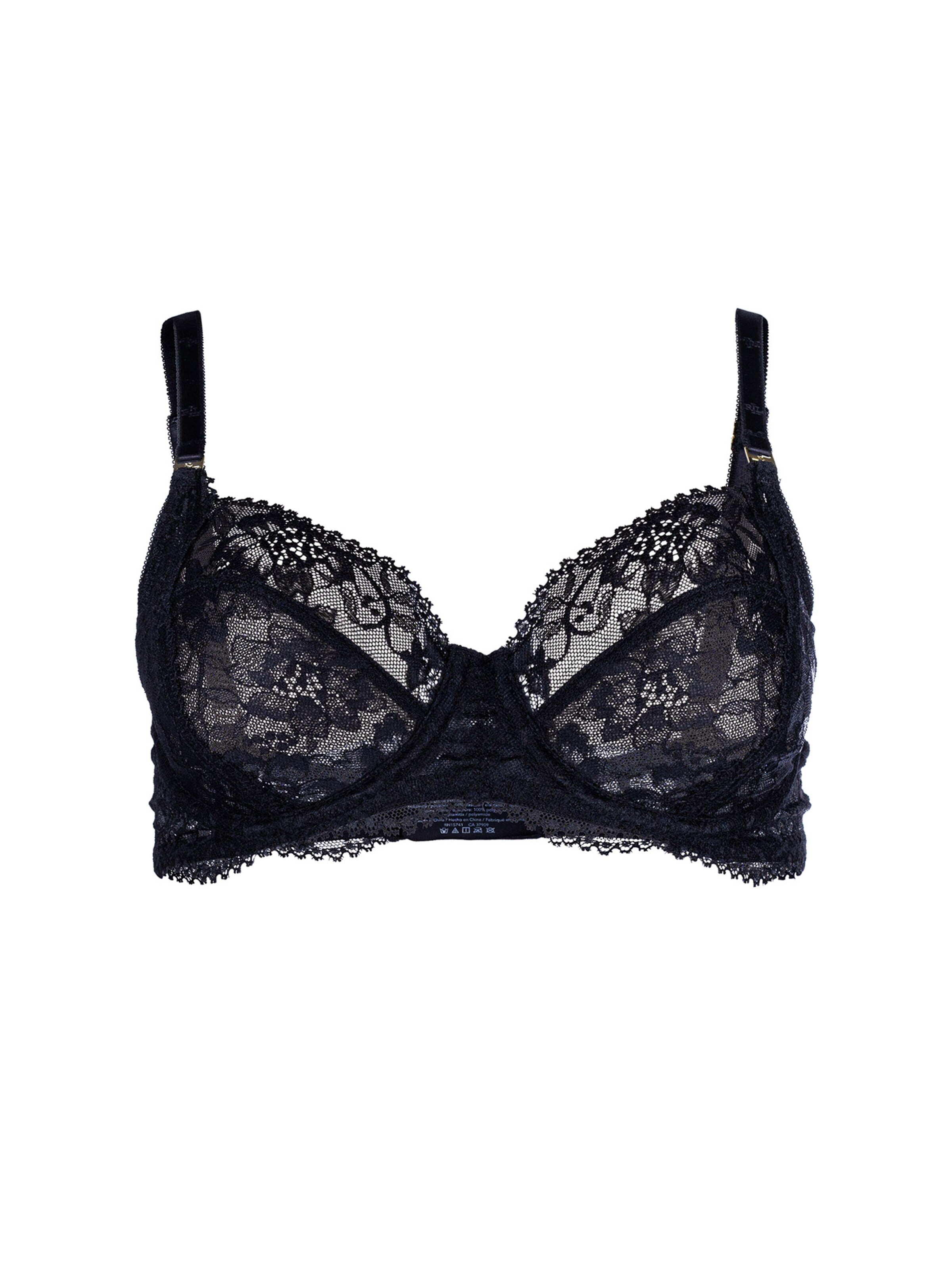 Lauren Ralph Lauren T-shirt BH ' Lauren Lace ' in Zwart: voorkant