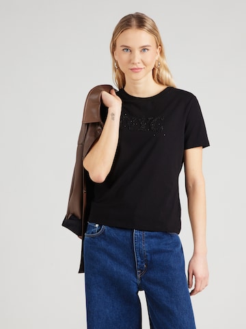 T-shirt COMMA en noir : devant