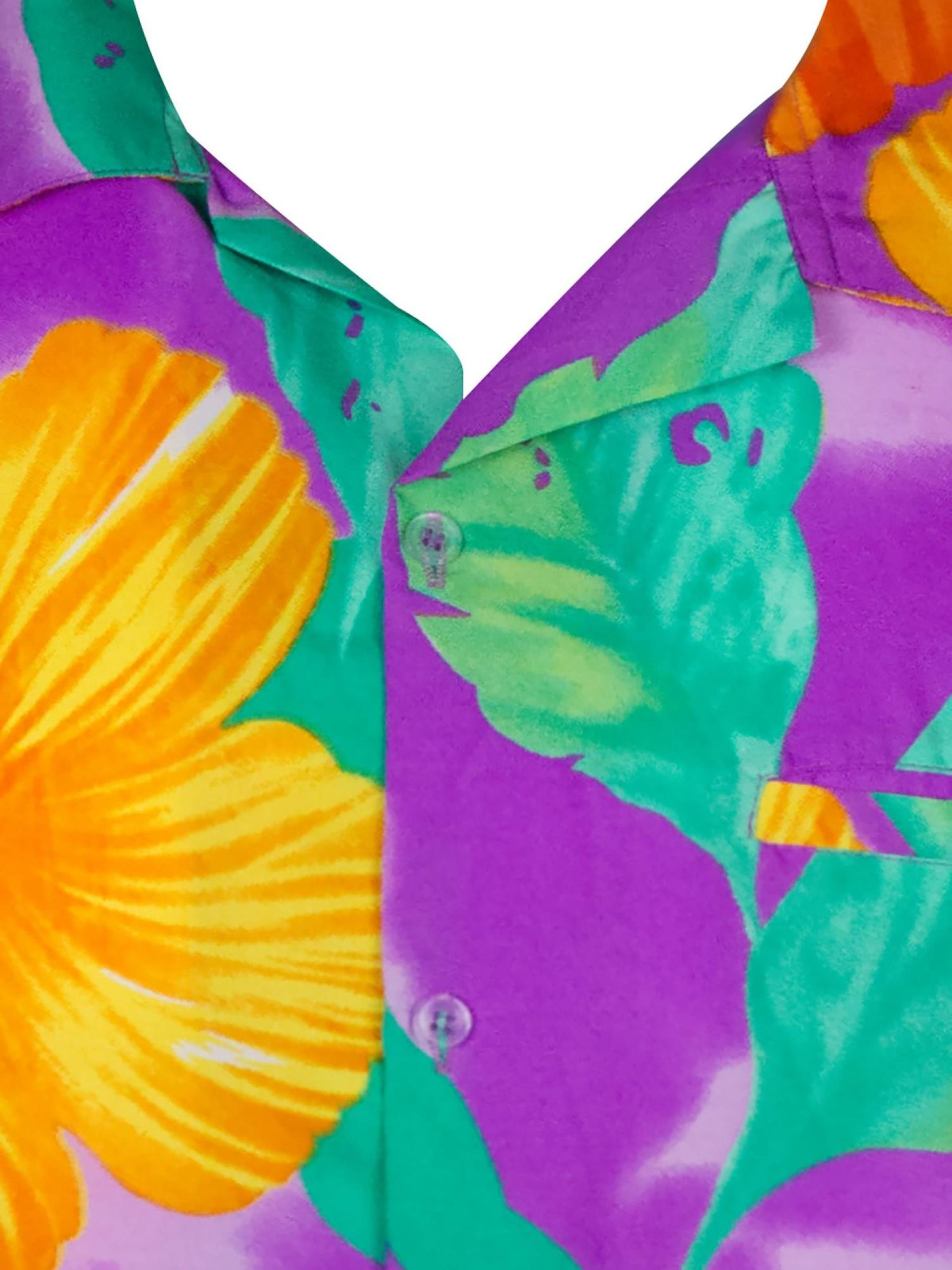 King Kameha Shirt 'Big Flower' in Lila