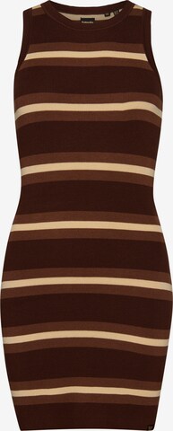 Superdry Gebreide jurk in Bruin: voorkant