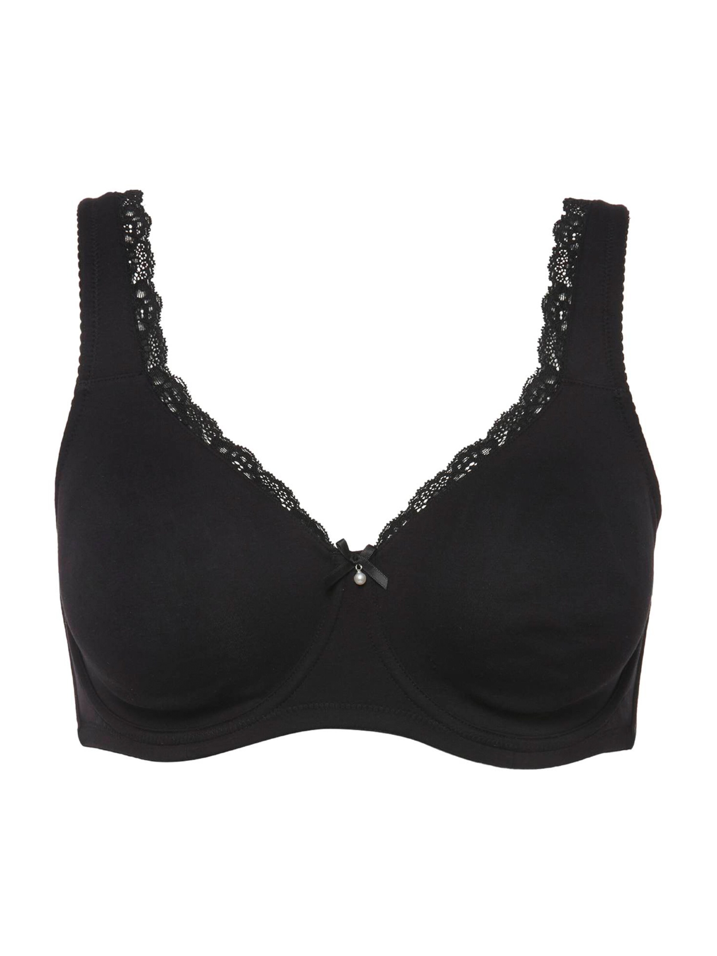 Ulla Popken Minimiser Bra in Black: front