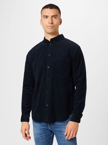 ABOUT YOU Regular fit Button Up Shirt 'Hamza' in Blue: front