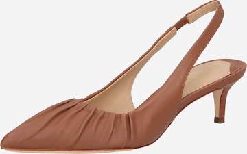 Lauren Ralph Lauren Дамски обувки на ток с отворена пета 'LOLAH' в кафяво: отпред