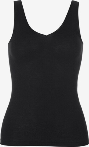 Hanro Top ' Woolen Silk ' in Black: front