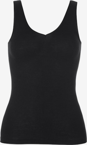 Hanro Top ' Woolen Silk ' in Zwart: voorkant