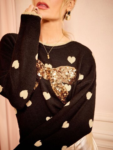 love & roses Pullover 'Sequin' in Schwarz