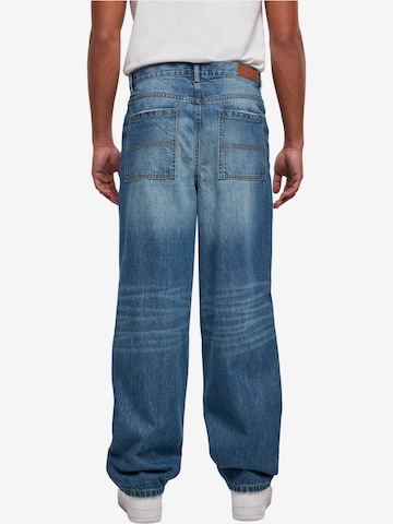 Urban Classics Wide Leg Jeans 'Distressed 90‘s' in Blau