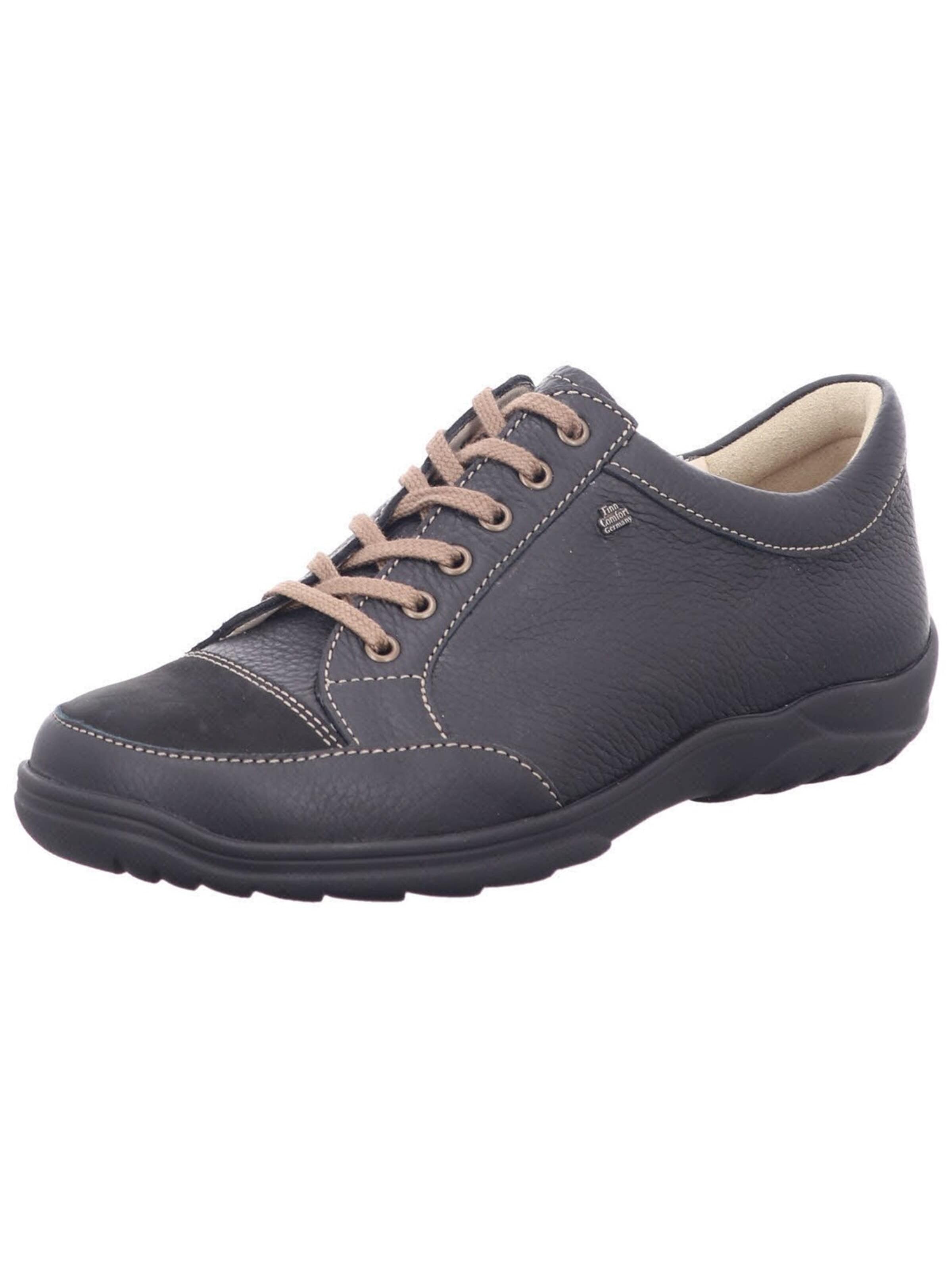 Scarpa stringata 'Schnürschuh Herren 01288 900598 Echtleder in schwarz' di Finn Comfort in nero: frontale