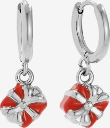 Boucles d'oreilles 'RUBY BOW' Cala Rose en argent : devant