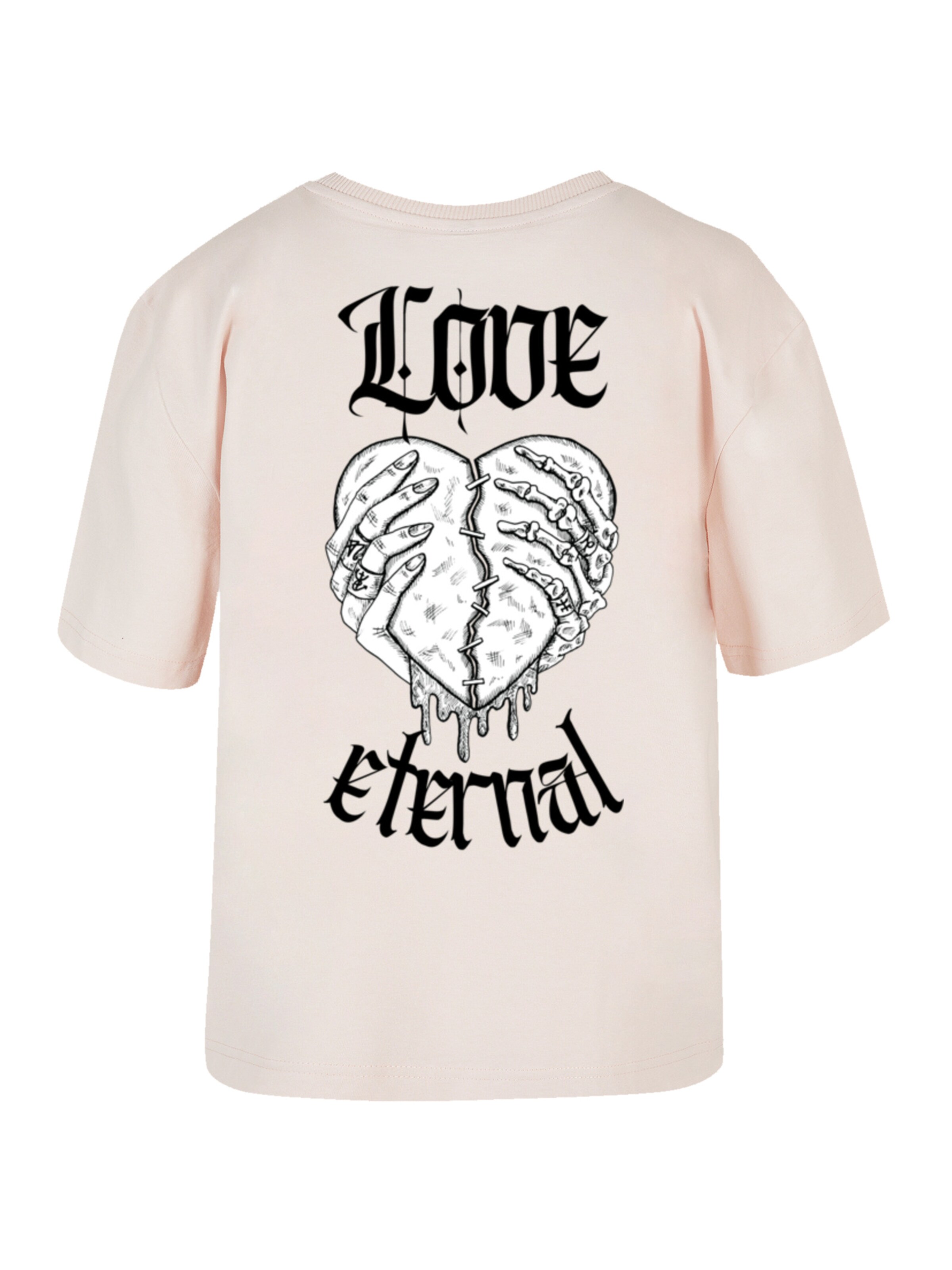 T-shirt 'Love Eternal Streetwear Valentinstag Herz in Händen' F4NT4STIC en rose