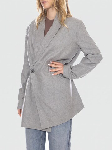minimum Blazer 'Linelina Gull Melange -- Gray Women's Jacket' in Grey: front