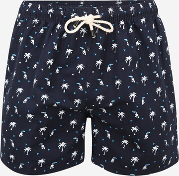 TOM TAILOR Badeshorts 'Len' in Blau: predná strana