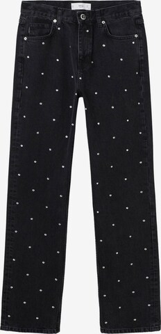 MANGO Regular Jeans 'Nuit' in Zwart: voorkant