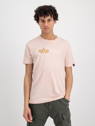 T-Shirt ALPHA INDUSTRIES en rose : devant