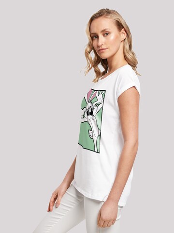 F4NT4STIC Shirt 'Looney Tunes Bugs Bunny Funny Face' in White