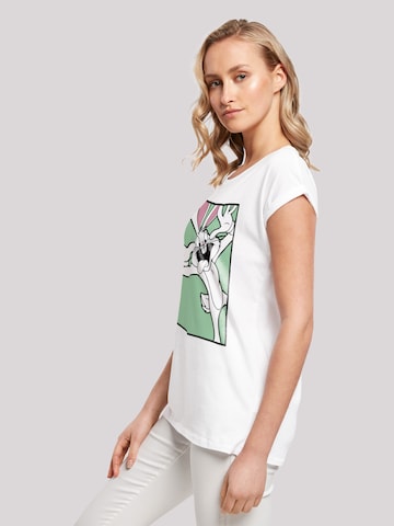 F4NT4STIC Shirt 'Looney Tunes Bugs Bunny Funny Face' in Wit