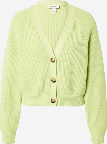 Monki Knit Cardigan in Green: front