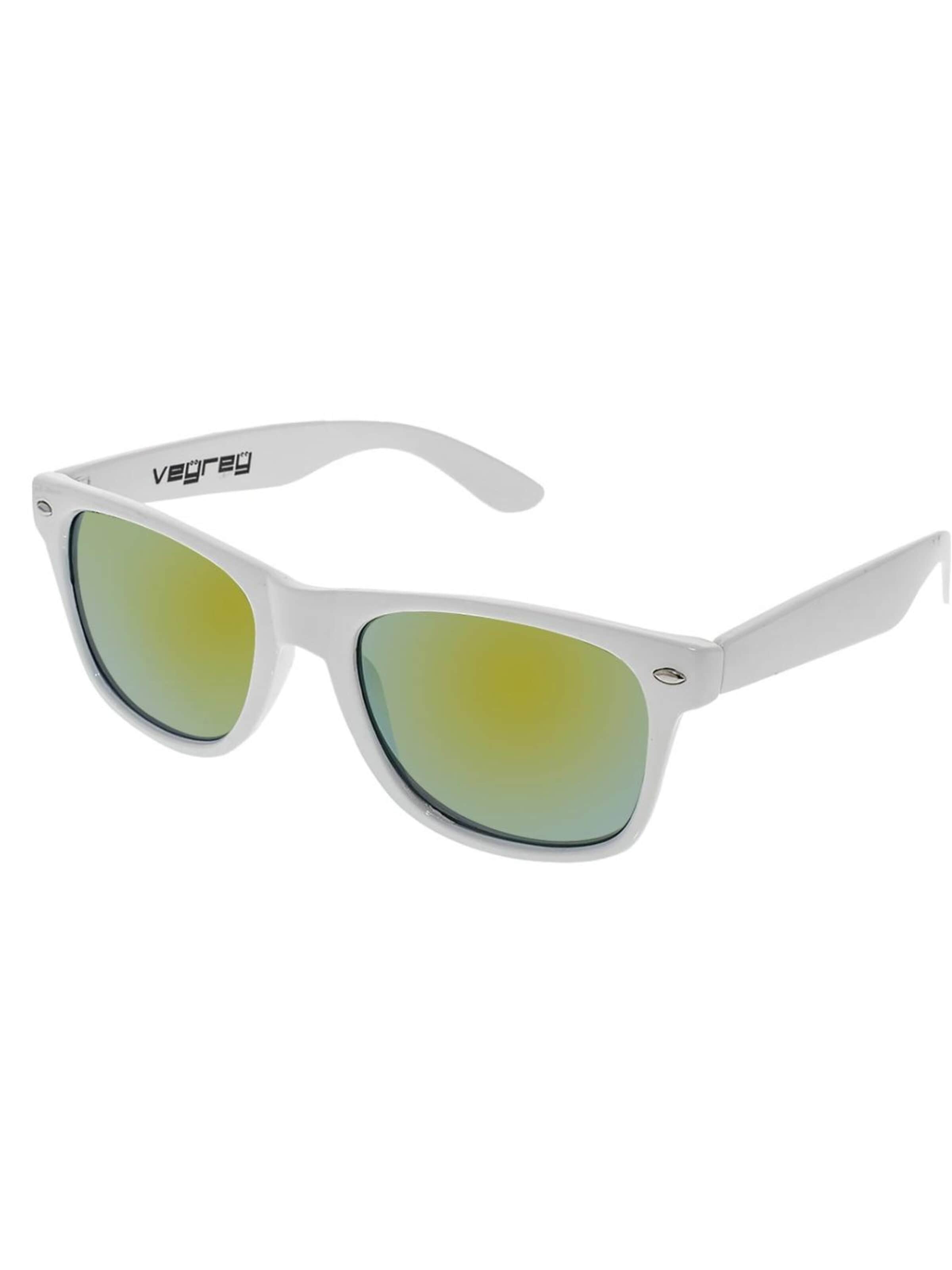 VEYREY Sonnenbrille 'VeyRey Sonnenbrille Nerd verspiegeltes Goldglas' in Einheitsgröße in weiß, Produktansicht