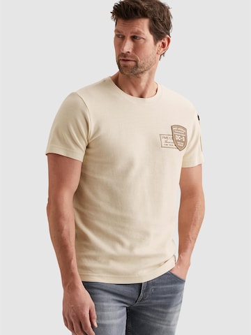 PME Legend Shirt 'T-shirt with artwork and flight pocket' in Beige: voorkant