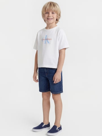 balta Calvin Klein Jeans Marškinėliai: priekis