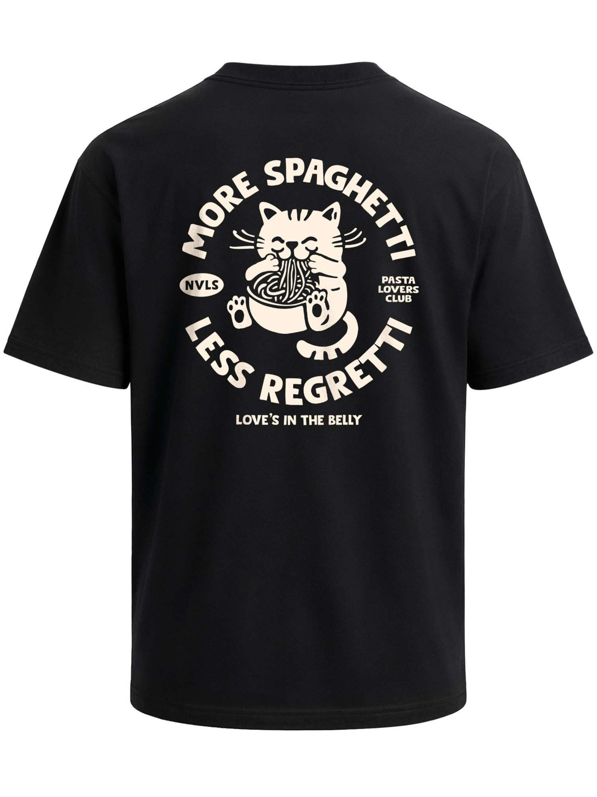 Neverless Shirt 'spaghetti'‌‌‌‌‌‌‌ in Schwarz: Vorderseite