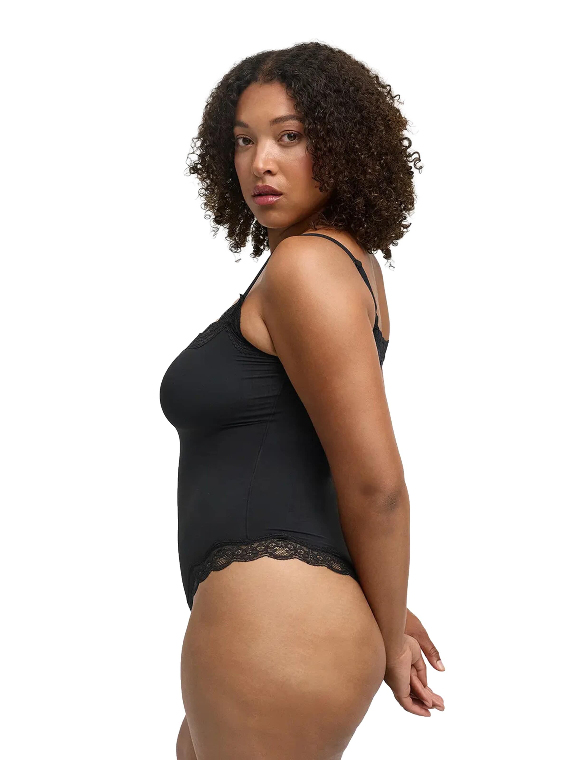Body 'Bodysuit String mit Lace' di cfab in nero