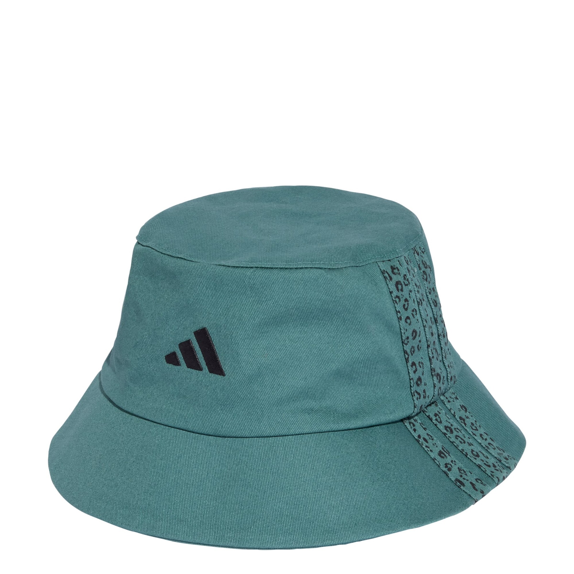 ADIDAS SPORTSWEAR - Sombrero deportivo 'adidas Sportswear 3-Stripes Leopard Graphic Bucket' en verde: frente