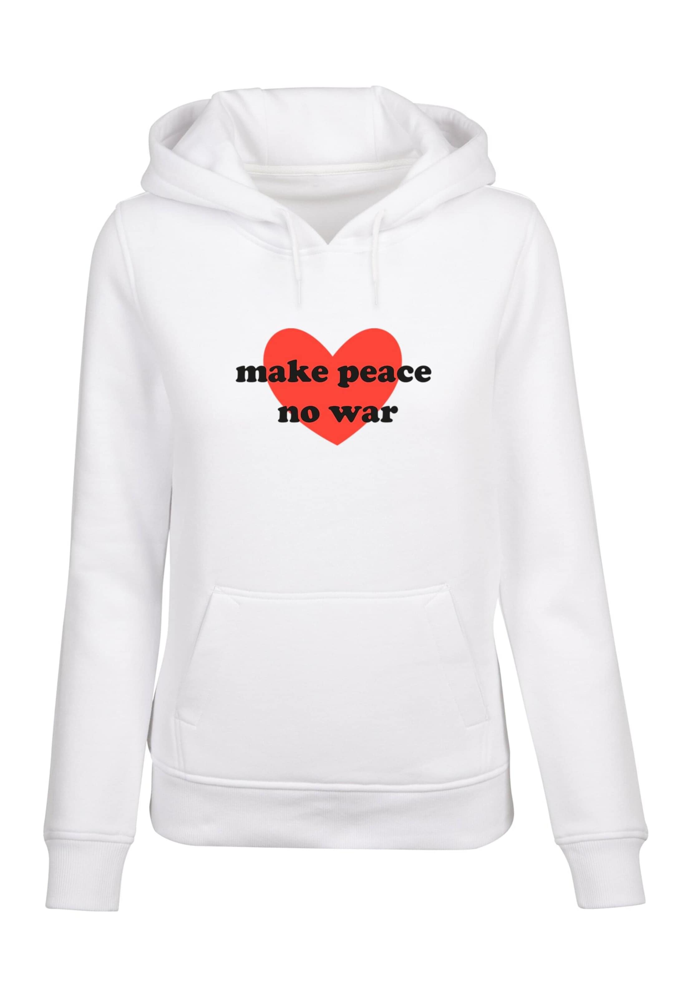 Merchcode Bluzka sportowa 'Peace' w kolorze biały: przód