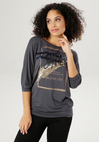 Aniston SELECTED Oversized Shirt in Grey: front