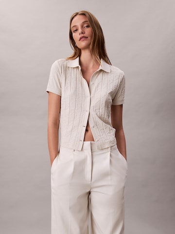 Chemisier Calvin Klein Jeans en blanc : devant