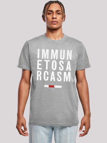 F4NT4STIC Shirt 'Big Bang Theory Immune To Sarcasm' in Grey: front