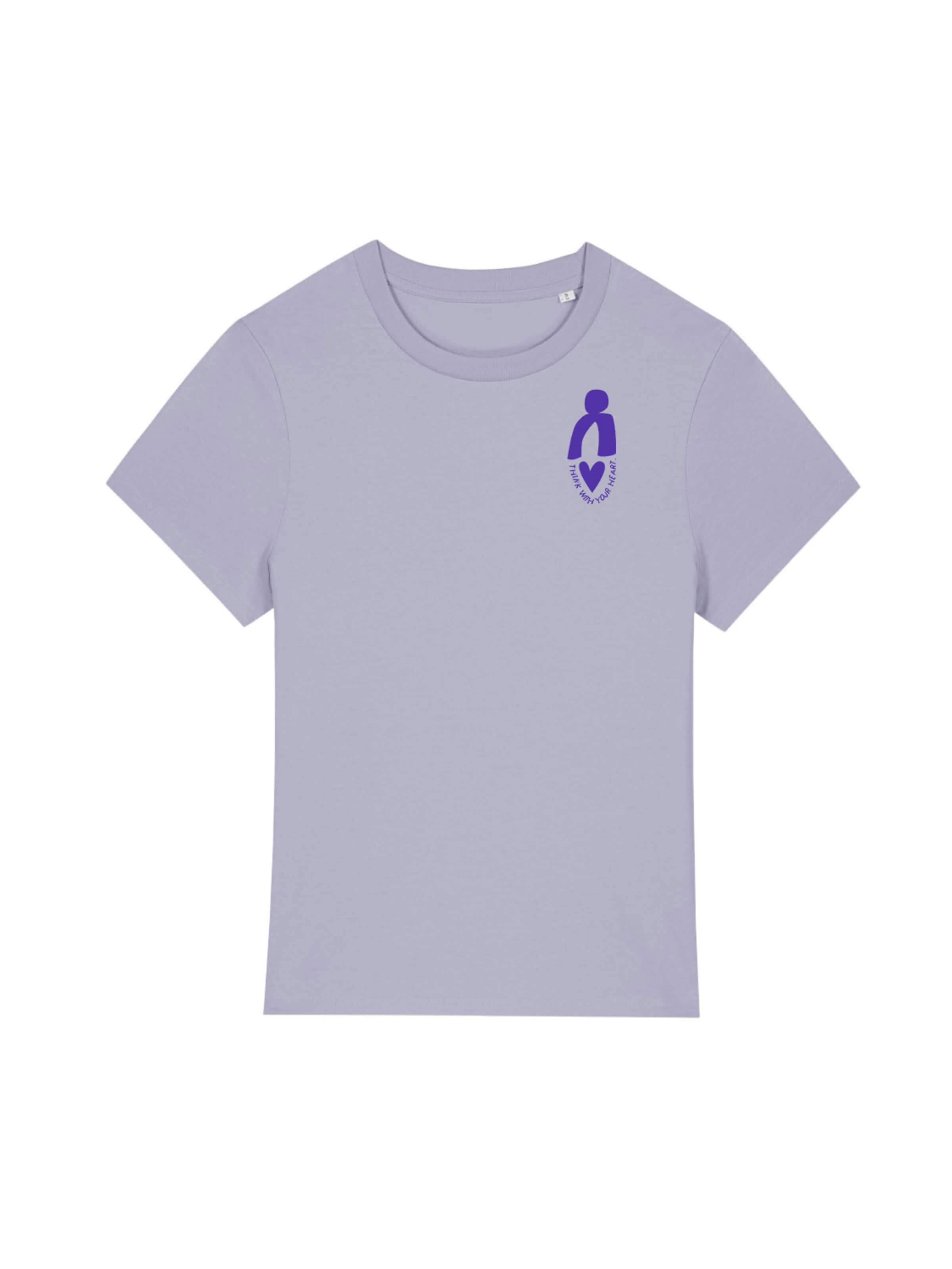 Kultgut Shirt 'Think with your Heart' in Purple: front