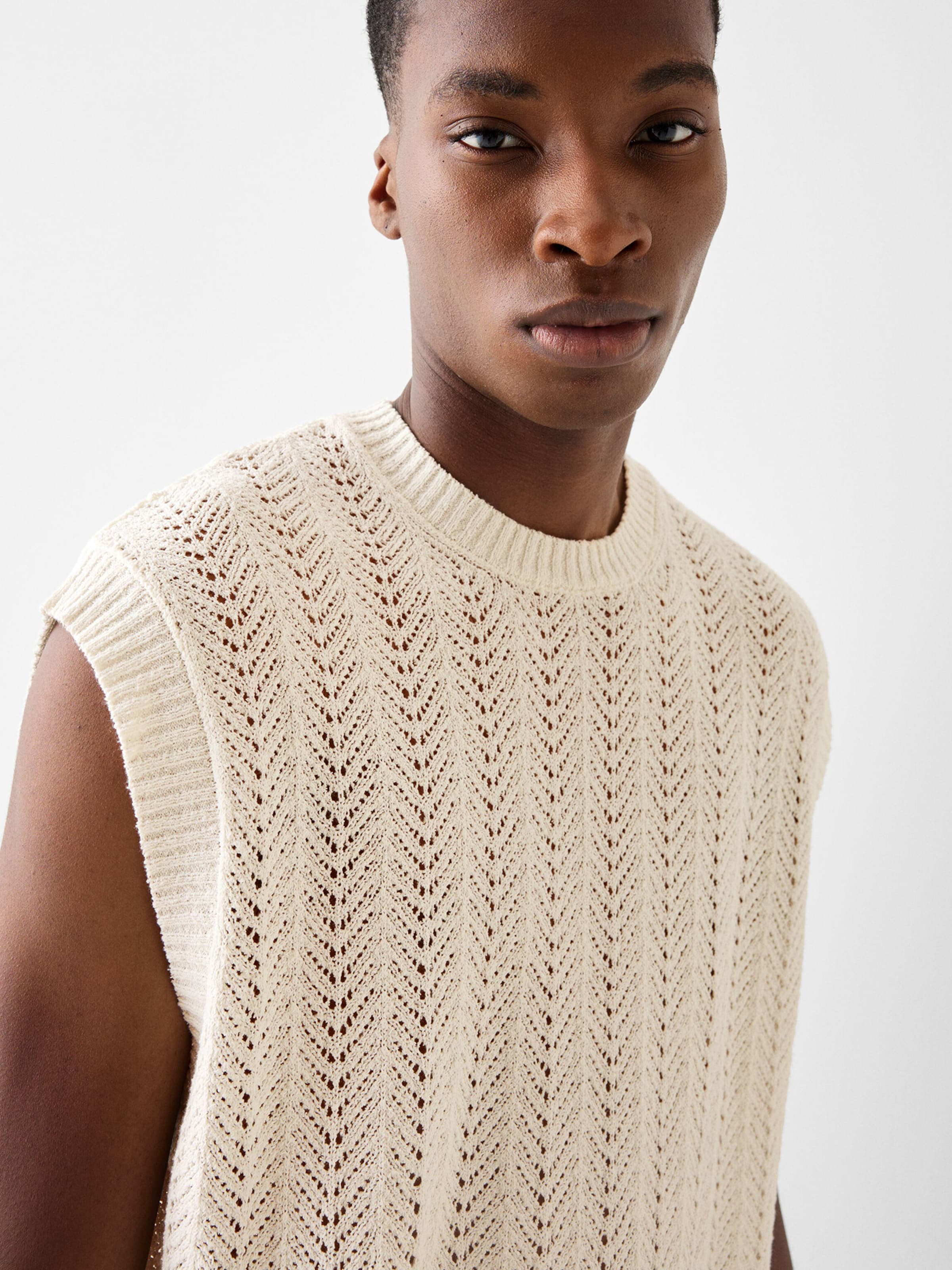 Pull over Bershka en Blanc Casse ABOUT YOU