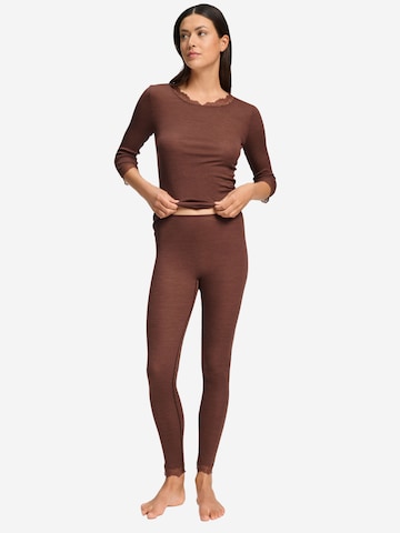 Hanro Skinny Leggings ' Woolen Lace ' in Bruin