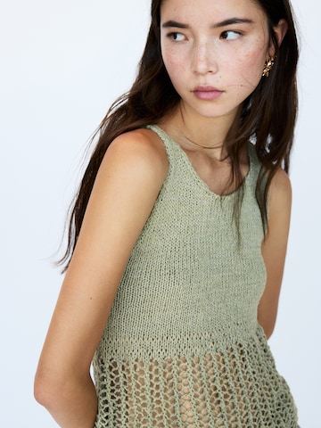 Pull&Bear Vyšívaný top - Zelená