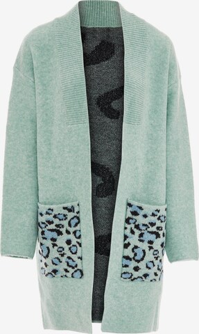 IMANE Knit Cardigan in Green: front