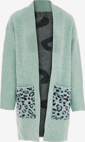 IMANE Knit Cardigan in Green: front