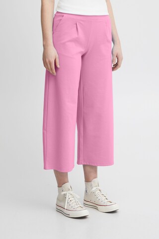 ICHI Wide leg Pleat-front trousers 'KATE' in Pink: front