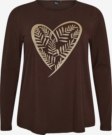 Zizzi Bluse in Braun: Vorderseite