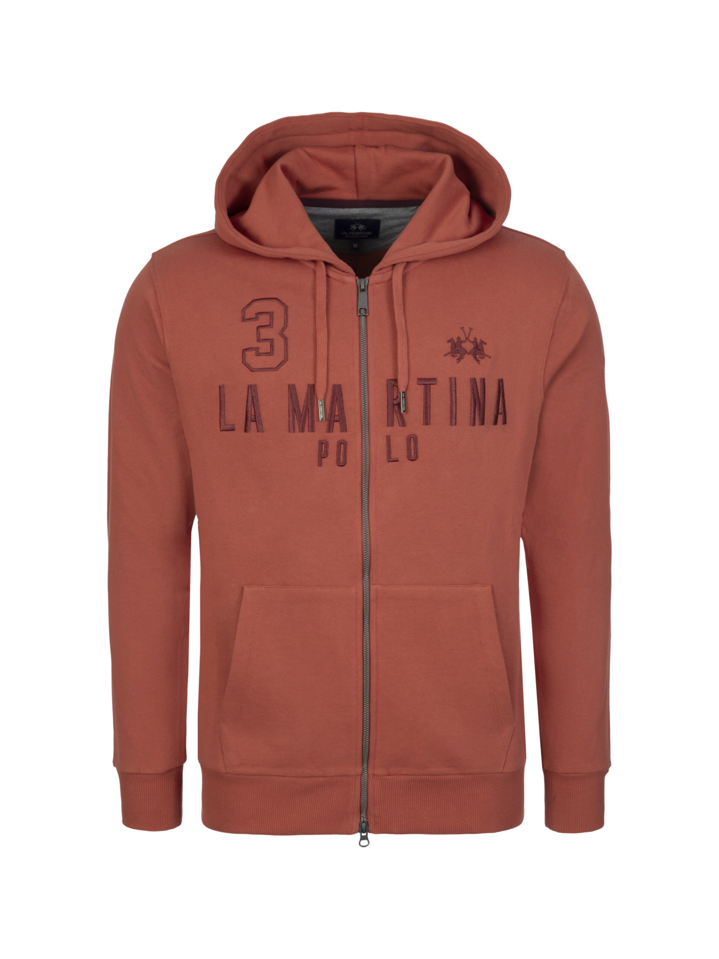La Martina Sweatjacke 'MBF305' in Orange: Vorderseite