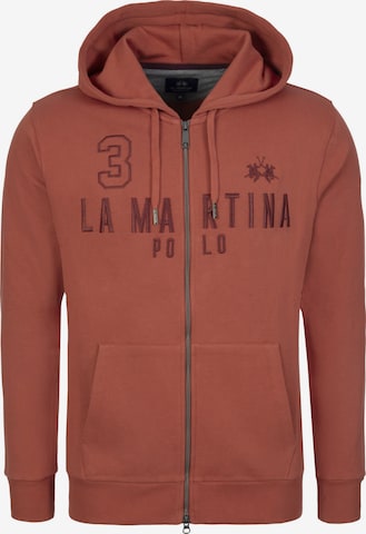 La Martina Sweatvest 'MBF305' in Oranje: voorkant